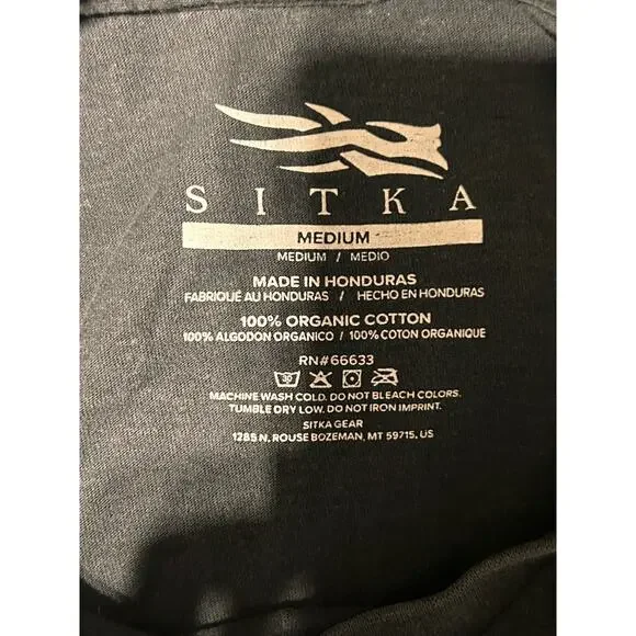 Sitka Shirt Men’s Sz Medium Black Graphic Tee Outdoor Hunting Short Sleeve - Picture 3 of 8